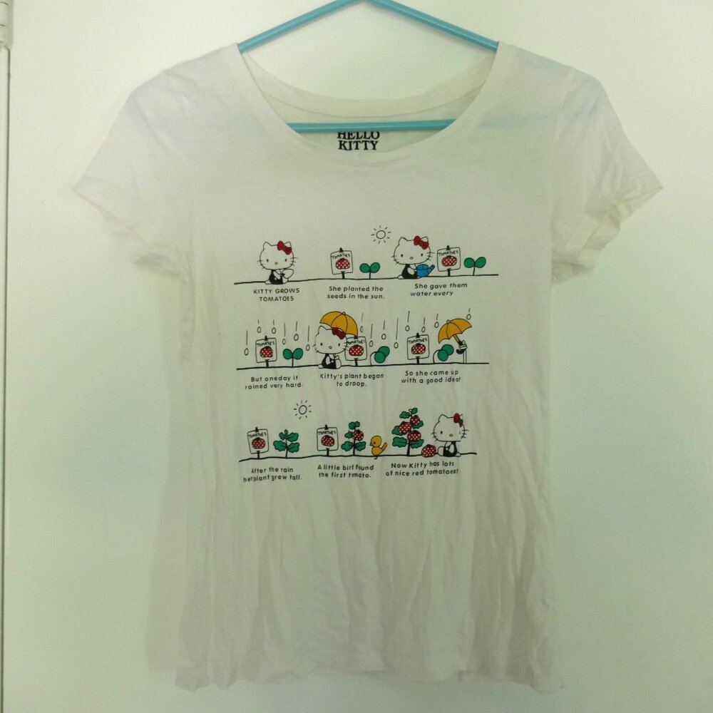 Hello Kitty gardening tshirt white size M